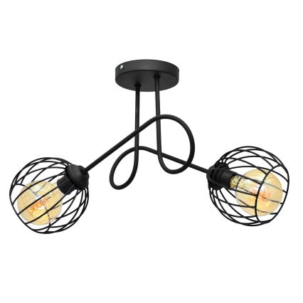 Nadgradni luster OXFORD 2xE27/15W/230V crna