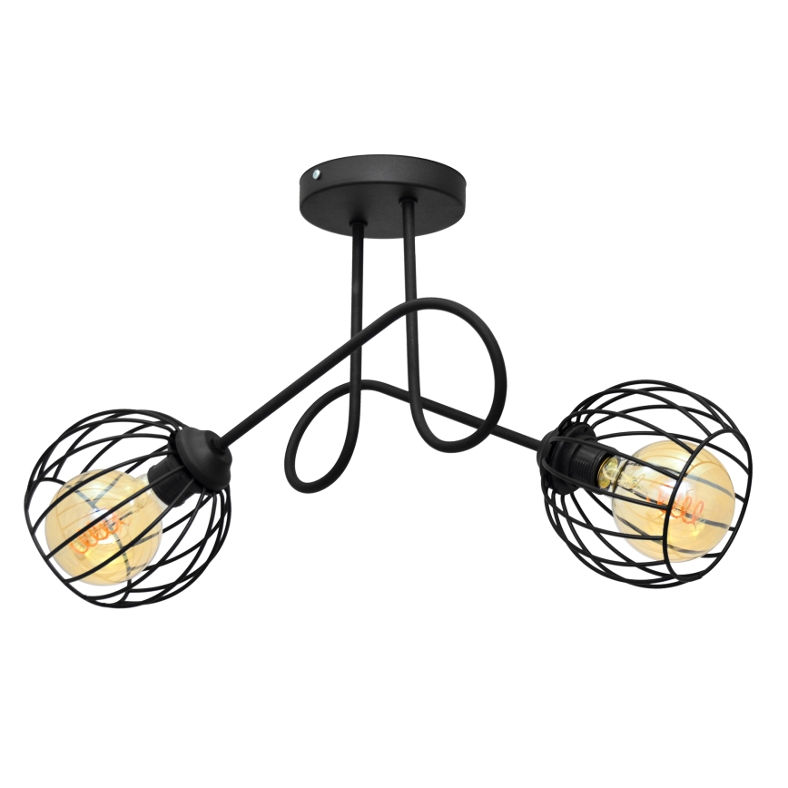 Nadgradni luster OXFORD 2xE27/15W/230V crna