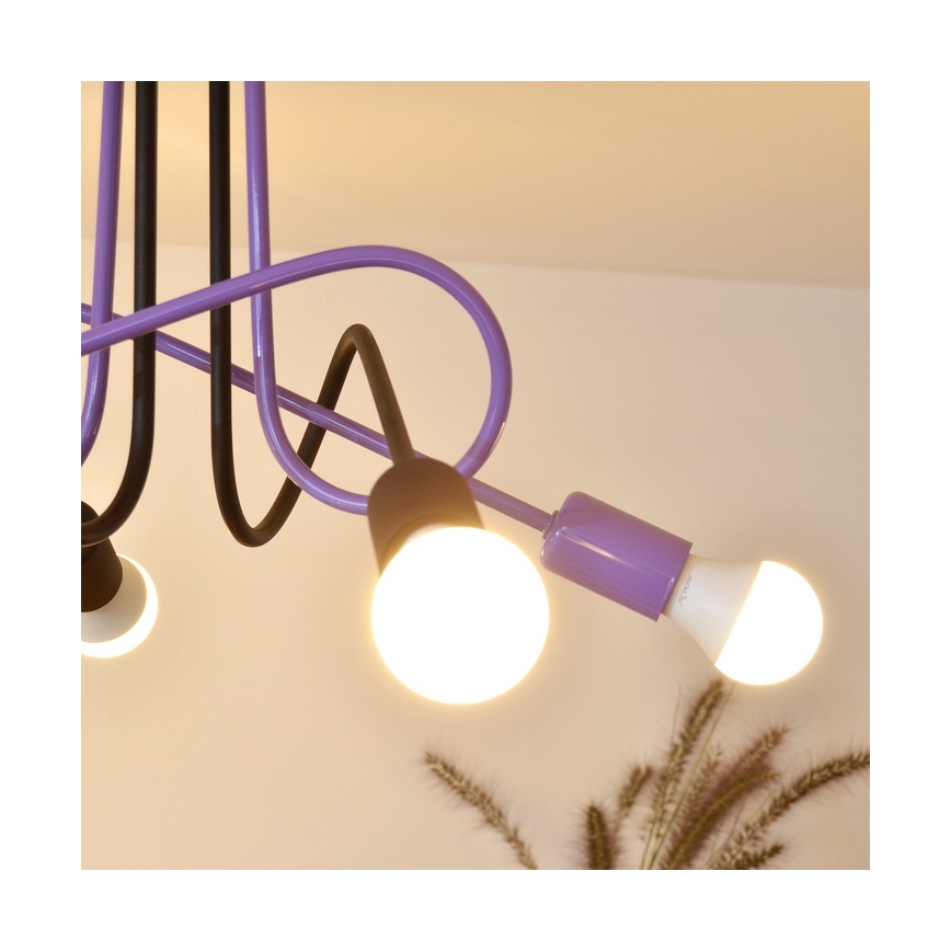 Nadgradni luster OXFORD 4xE27/15W/230V crna/ljubičasta