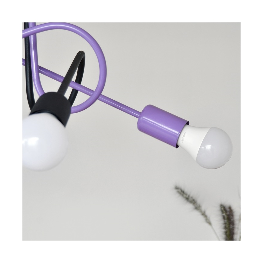 Nadgradni luster OXFORD 4xE27/15W/230V crna/ljubičasta