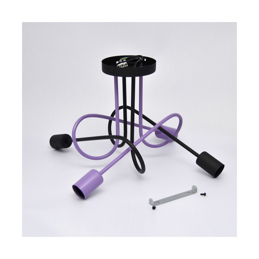 Nadgradni luster OXFORD 4xE27/15W/230V crna/ljubičasta