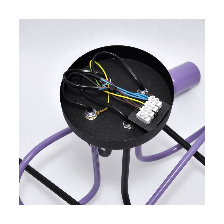 Nadgradni luster OXFORD 4xE27/15W/230V crna/ljubičasta