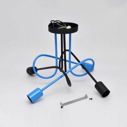 Nadgradni luster OXFORD 4xE27/15W/230V crna/plava