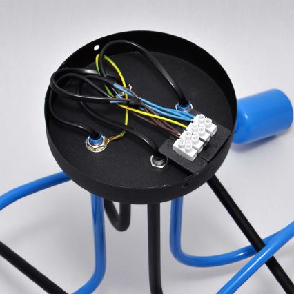 Nadgradni luster OXFORD 4xE27/15W/230V crna/plava