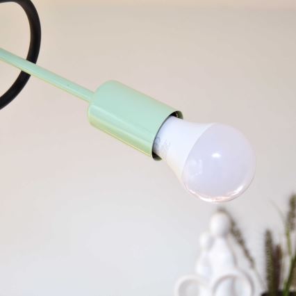 Nadgradni luster OXFORD 4xE27/15W/230V crna/zelena