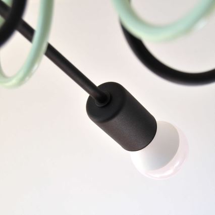 Nadgradni luster OXFORD 4xE27/15W/230V crna/zelena