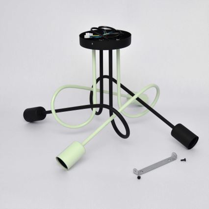 Nadgradni luster OXFORD 4xE27/15W/230V crna/zelena