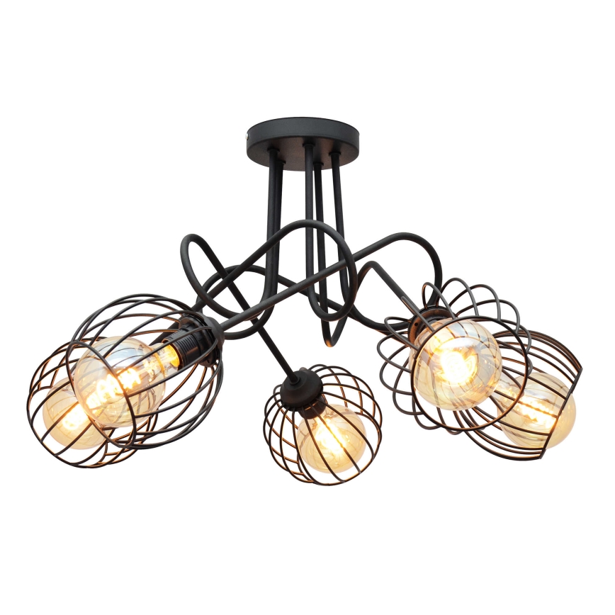 Nadgradni luster OXFORD 5xE27/15W/230V crna