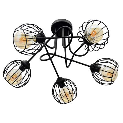 Nadgradni luster OXFORD 5xE27/15W/230V crna