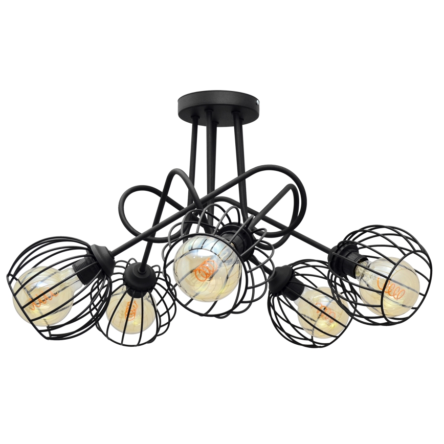 Nadgradni luster OXFORD 5xE27/15W/230V crna