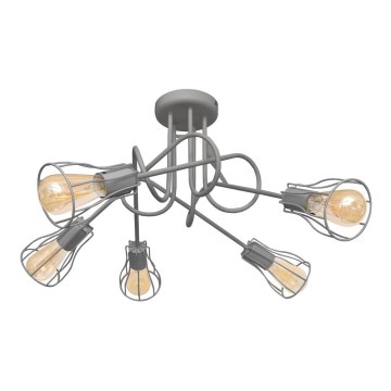 Nadgradni luster OXFORD 5xE27/15W/230V siva