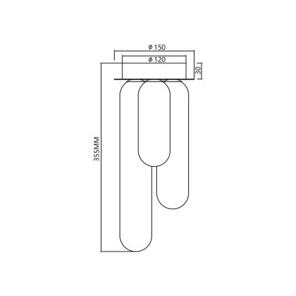 Nadgradni luster PAX 3xG9/9W/230V crna