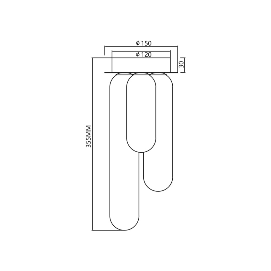 Nadgradni luster PAX 3xG9/9W/230V crna