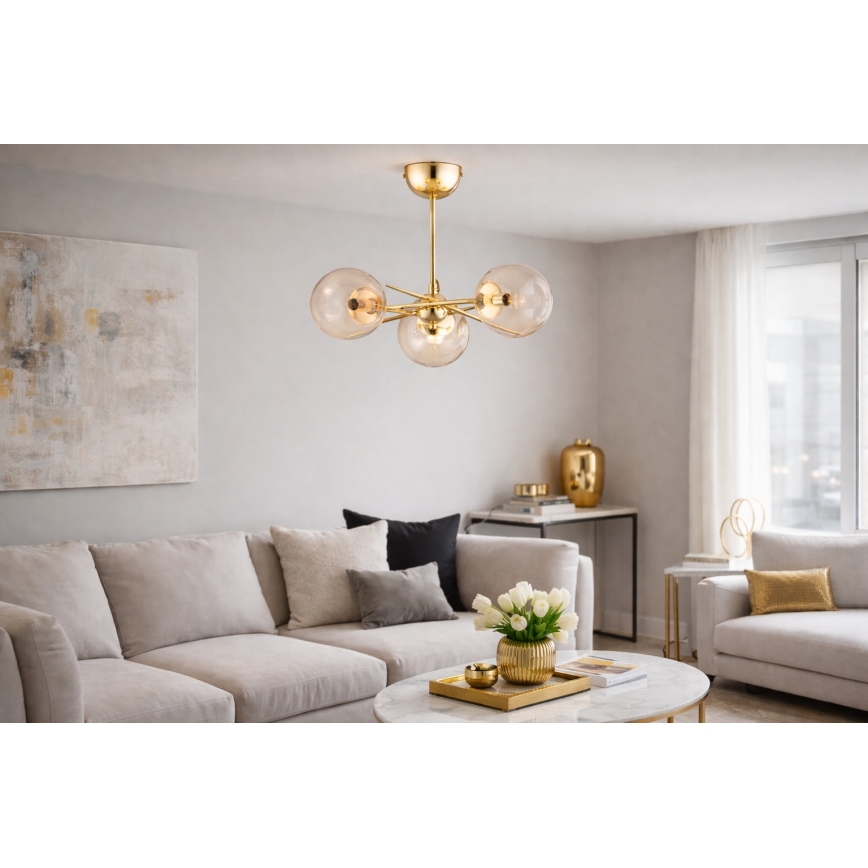 Nadgradni luster PRIMERY 5xE14/10W/230V zlatna