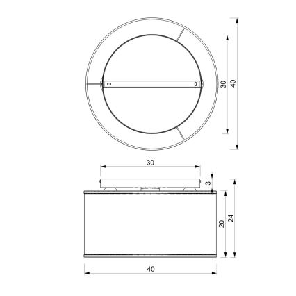 Nadgradni luster RATTAN 3xE27/60W/230V ratan