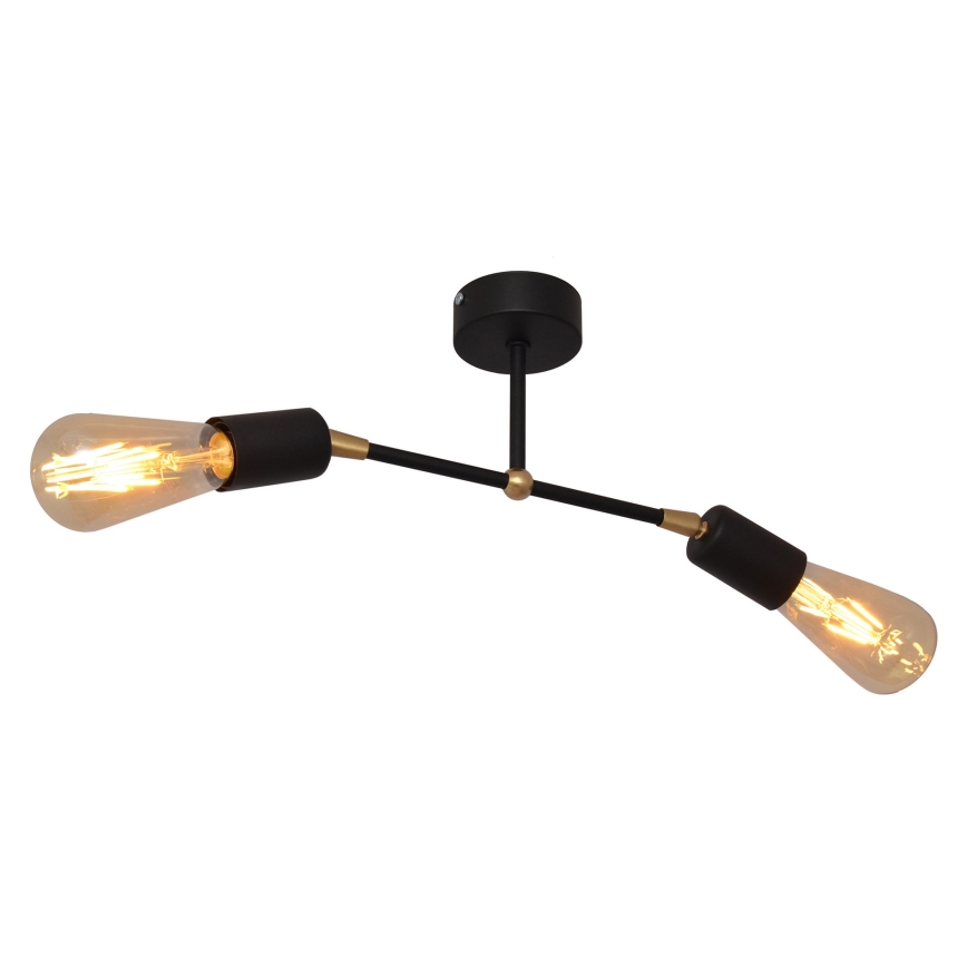 Nadgradni luster ROSETTE 2xE27/15W/230V crna/zlatna