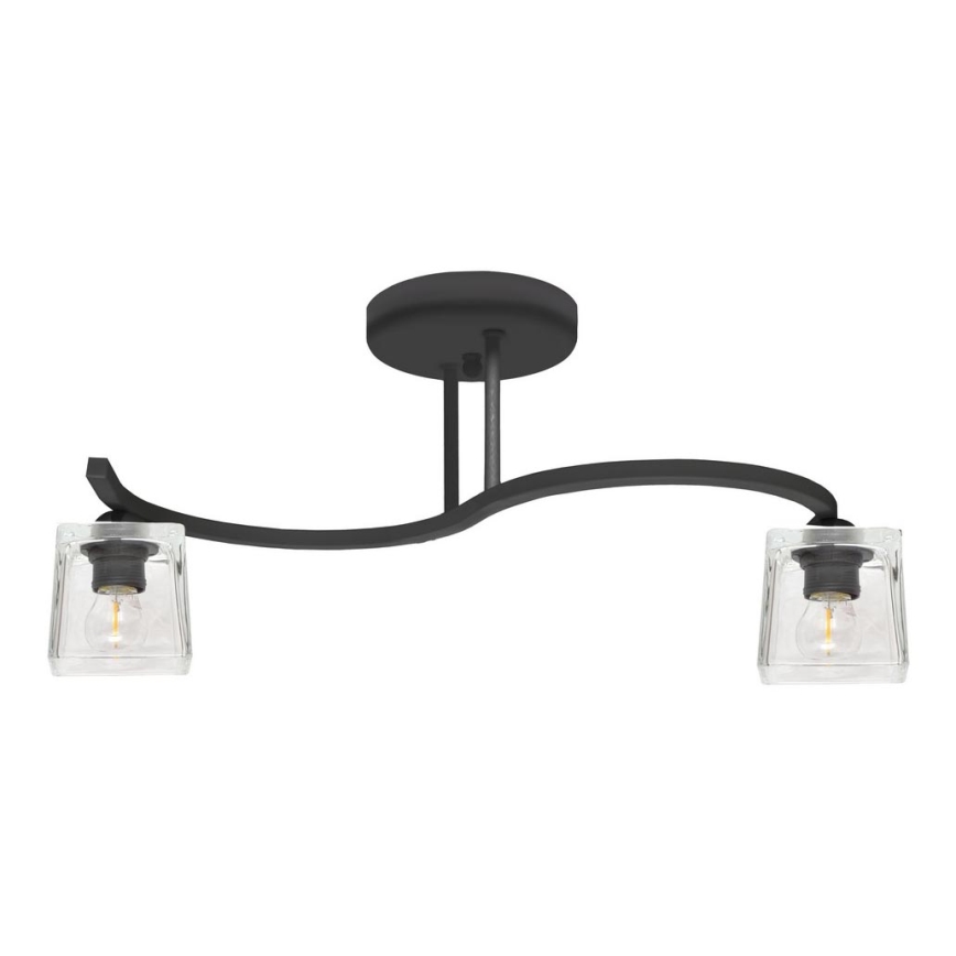 Nadgradni luster SANTOS 2xE27/15W/230V crna/prozirna