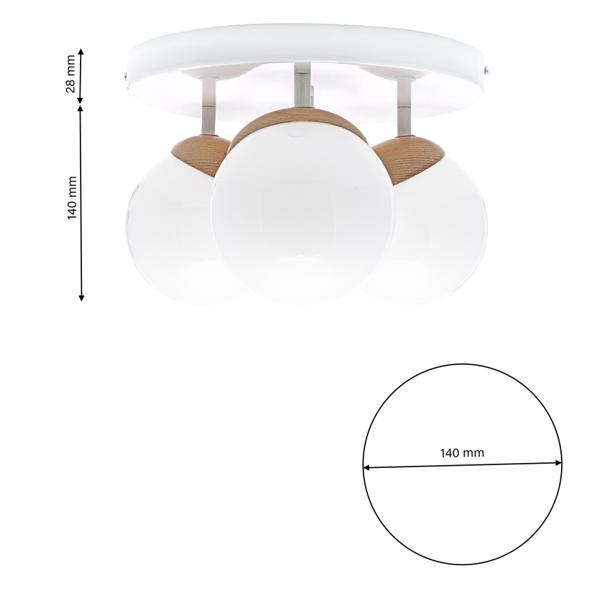 Nadgradni luster SFERA WOOD 3xE14/40W/230V