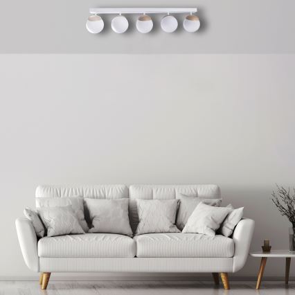 Nadgradni luster SFERA WOOD 5xE14/40W/230V