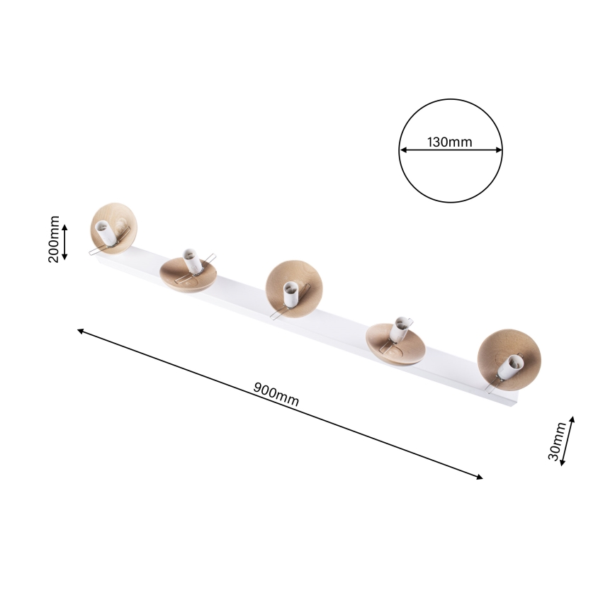 Nadgradni luster SFERA WOOD 5xE14/40W/230V