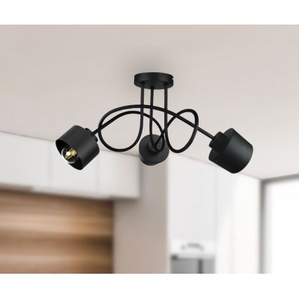 Nadgradni luster SIMPLY BLACK 3xE27/60W/230V