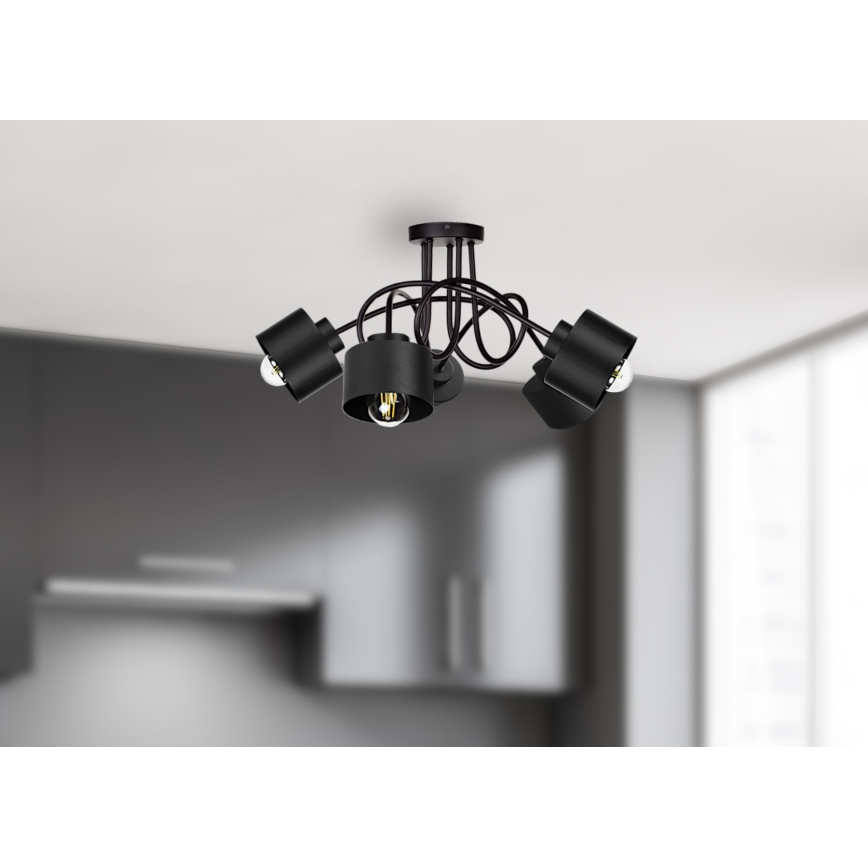 Nadgradni luster SIMPLY BLACK 5xE27/60W/230V