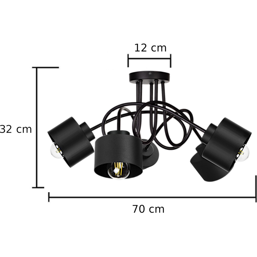 Nadgradni luster SIMPLY BLACK 5xE27/60W/230V