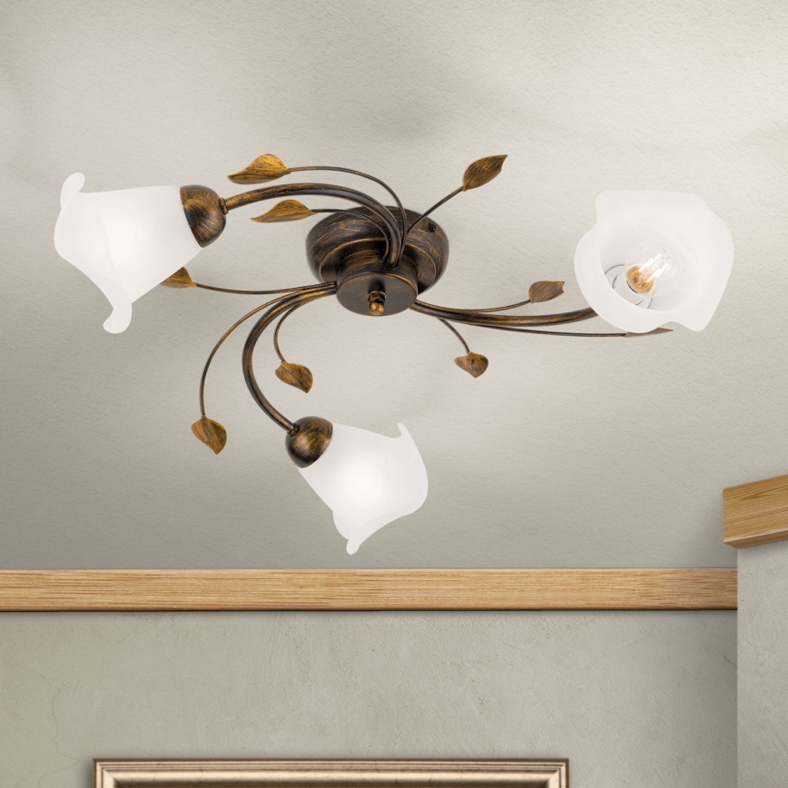Nadgradni luster SISI 3xE14/40W/230V pr. 60 cm bronca/patina