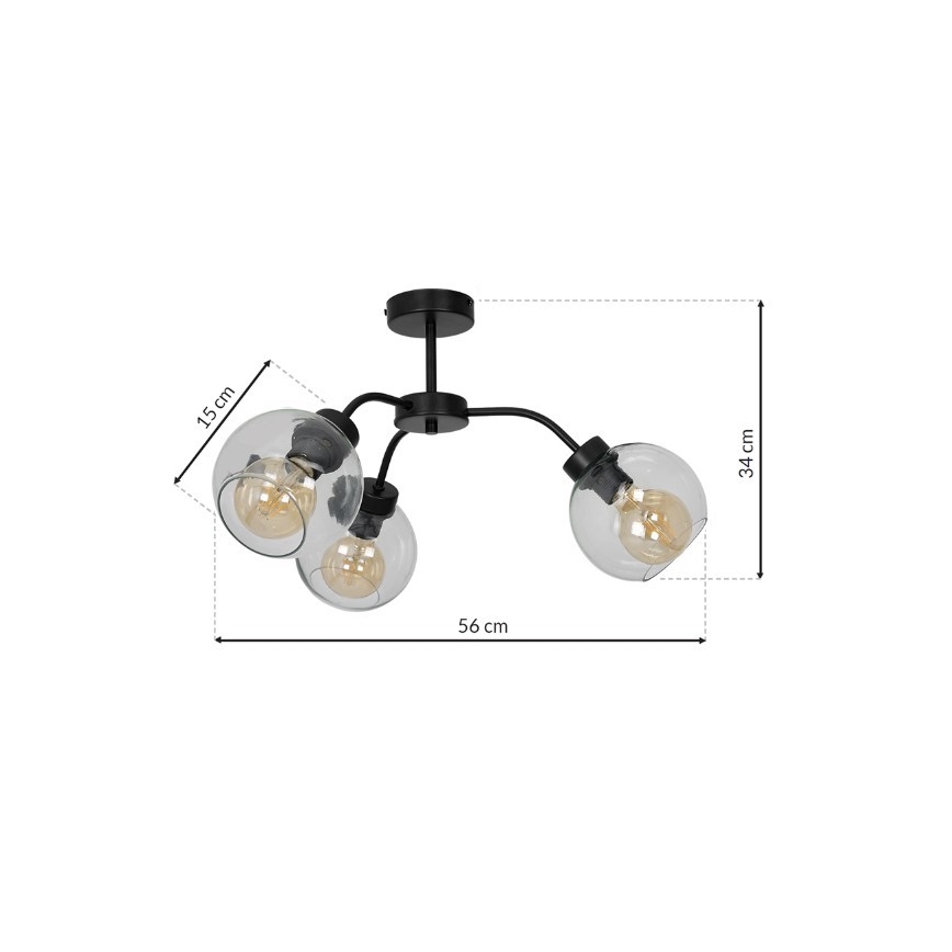 Nadgradni luster SOFIA 3xE27/60W/230V prozirna