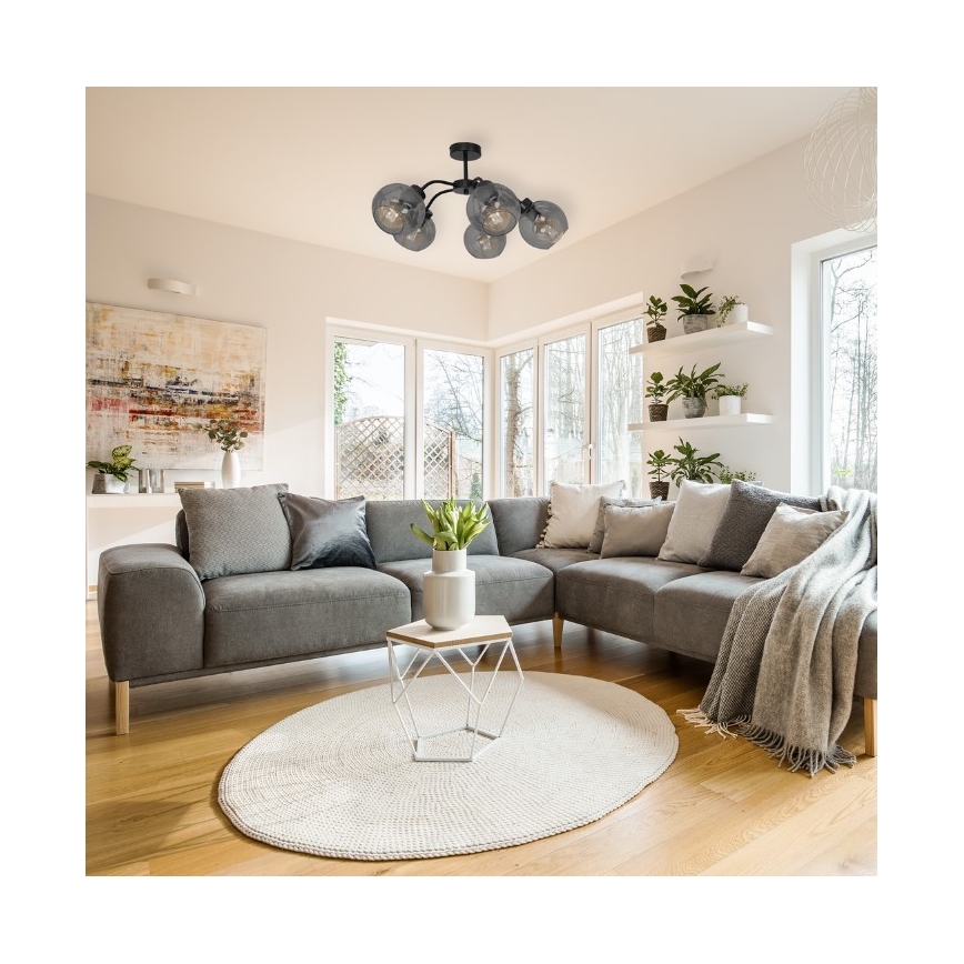 Nadgradni luster SOFIA 5xE27/60W/230V crna