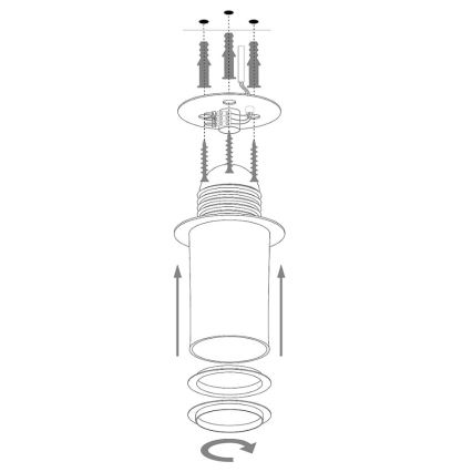 Nadgradni luster SOLARIS 1xE27/60W/230V pr. 69 cm crna/zlatna