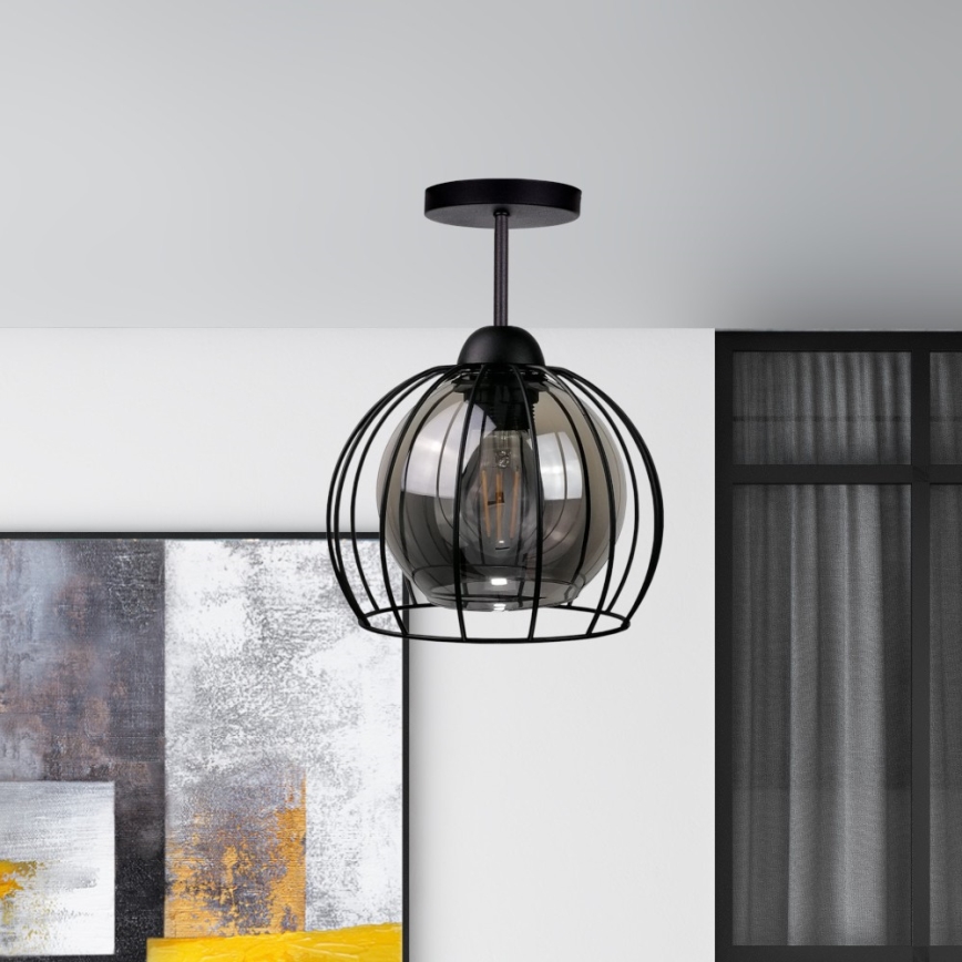 Nadgradni luster SOLO BLACK 1xE27/60W/230V crna/dimna