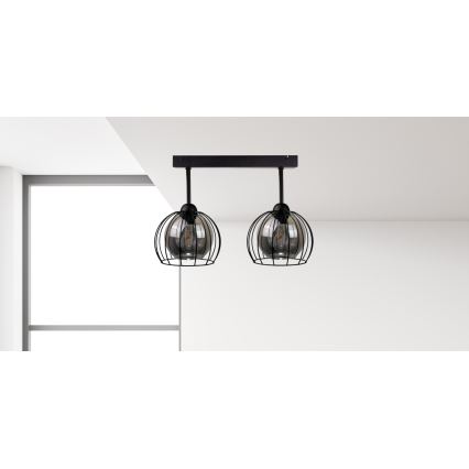 Nadgradni luster SOLO BLACK 2xE27/60W/230V