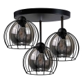 Nadgradni luster SOLO BLACK 3xE27/60W/230V crna/dimna pr. 30 cm