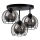 Nadgradni luster SOLO BLACK 3xE27/60W/230V crna/dimna pr. 30 cm