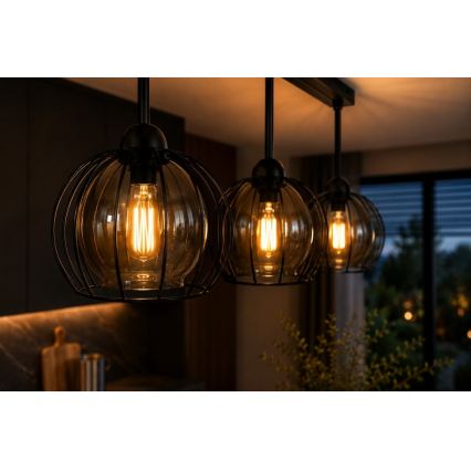 Nadgradni luster SOLO BLACK 3xE27/60W/230V