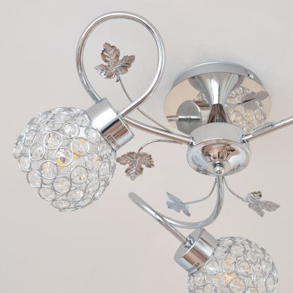 Nadgradni luster SOPHIA 3xE27/15W/230V sjajni krom/prozirna