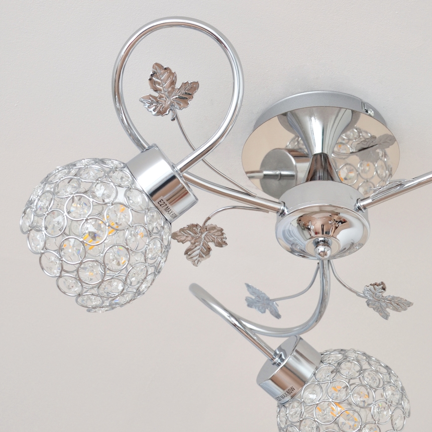 Nadgradni luster SOPHIA 3xE27/15W/230V sjajni krom/prozirna