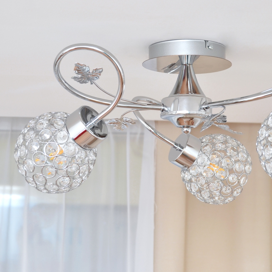 Nadgradni luster SOPHIA 3xE27/15W/230V sjajni krom/prozirna
