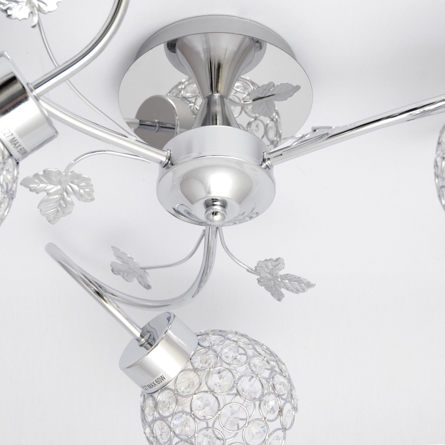 Nadgradni luster SOPHIA 3xE27/15W/230V sjajni krom/prozirna