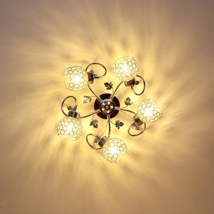 Nadgradni luster SOPHIA 5xE27/15W/230V sjajni krom/prozirna
