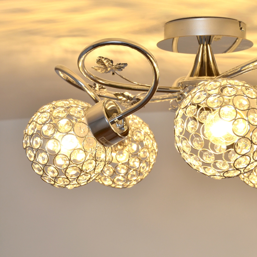Nadgradni luster SOPHIA 5xE27/15W/230V sjajni krom/prozirna