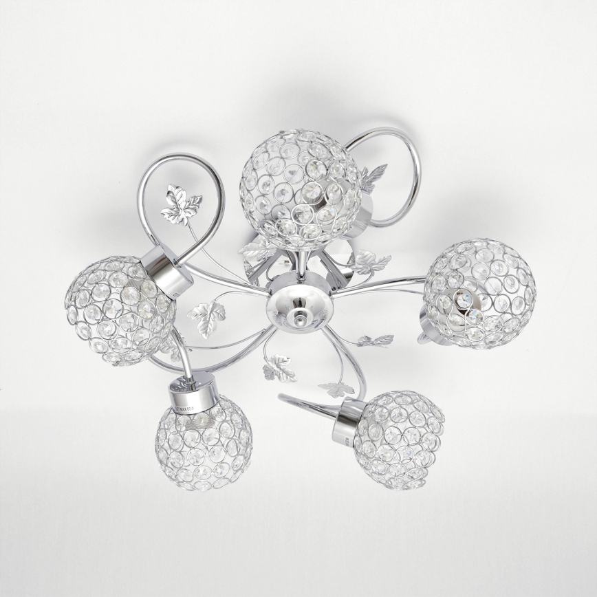 Nadgradni luster SOPHIA 5xE27/15W/230V sjajni krom/prozirna