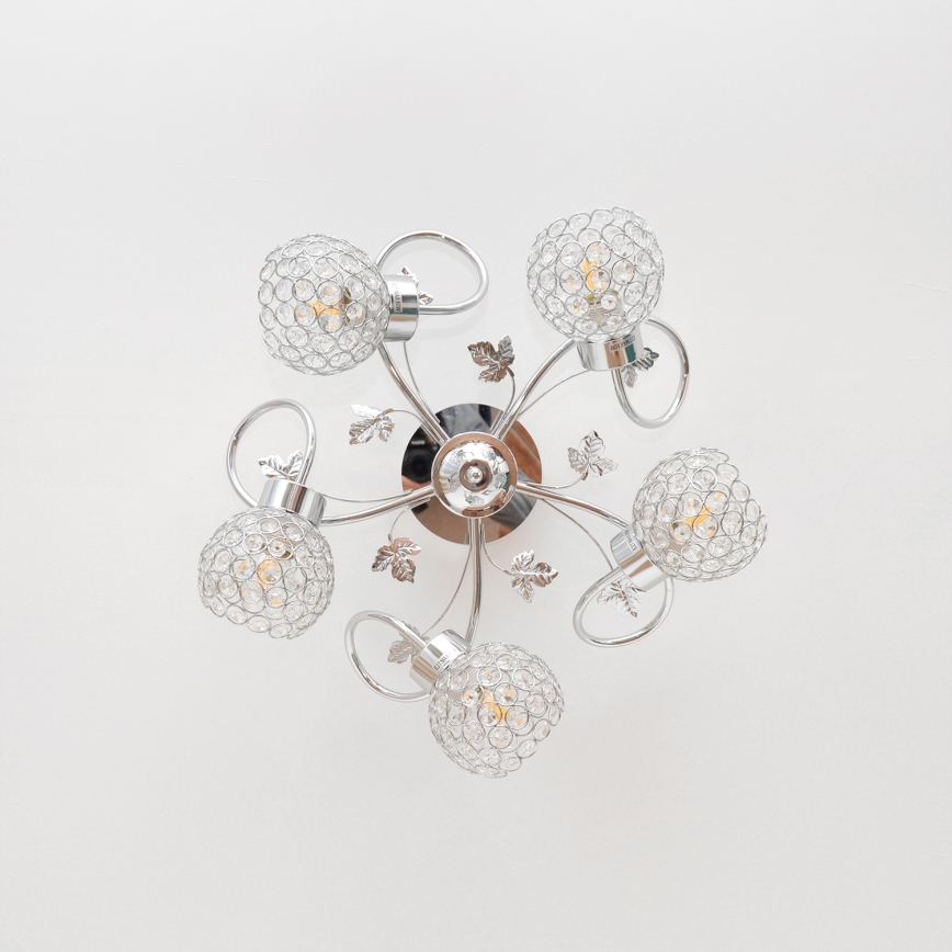 Nadgradni luster SOPHIA 5xE27/15W/230V sjajni krom/prozirna