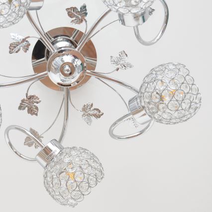 Nadgradni luster SOPHIA 5xE27/15W/230V sjajni krom/prozirna