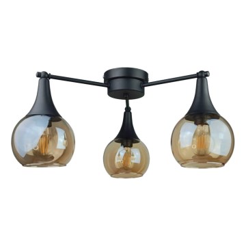 Nadgradni luster STAR 3xE27/60W/230V crna/dimna bež