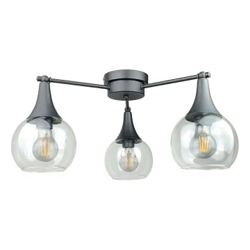 Nadgradni luster STAR 3xE27/60W/230V crna/prozirna