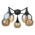 Nadgradni luster STAR 5xE27/60W/230V crna/dimna bež