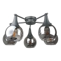 Nadgradni luster STAR 5xE27/60W/230V crna/dimna crna