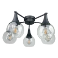 Nadgradni luster STAR 5xE27/60W/230V crna/prozirna